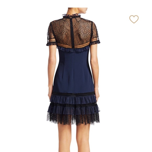 Jonathan Simkhai- Lace Mock Tulle Cocktail Dress - Picture 2 of 3